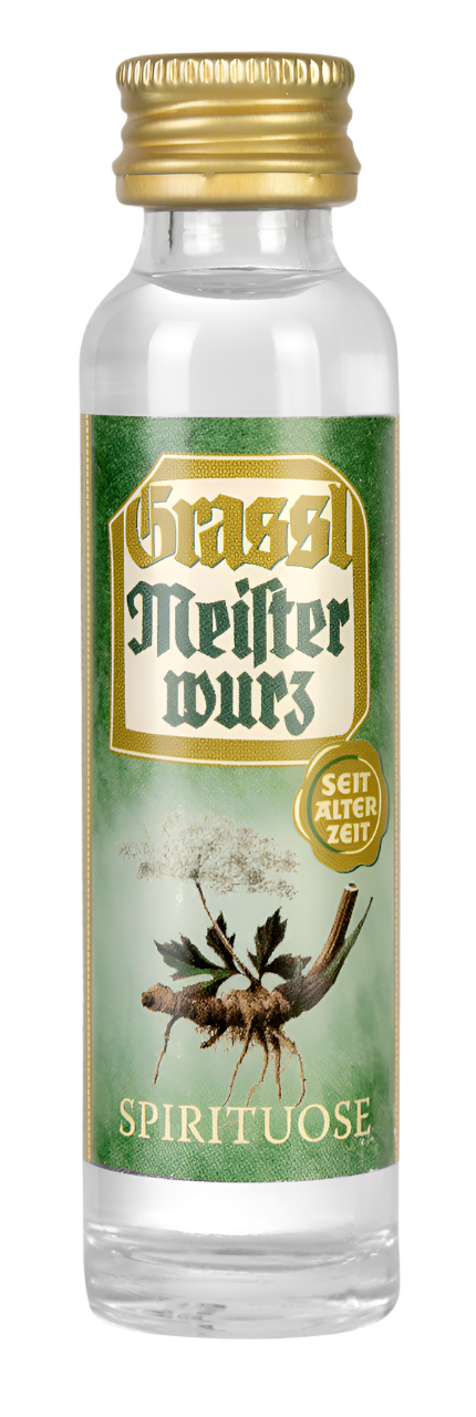 Eine Flasche Bio Meisterwurz 0,02 Liter.