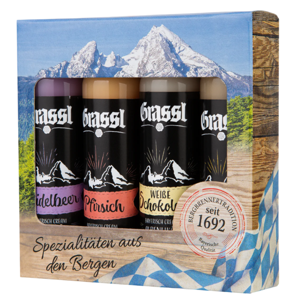 Minibox Alpenliköre – Enzianbrennerei Grassl
