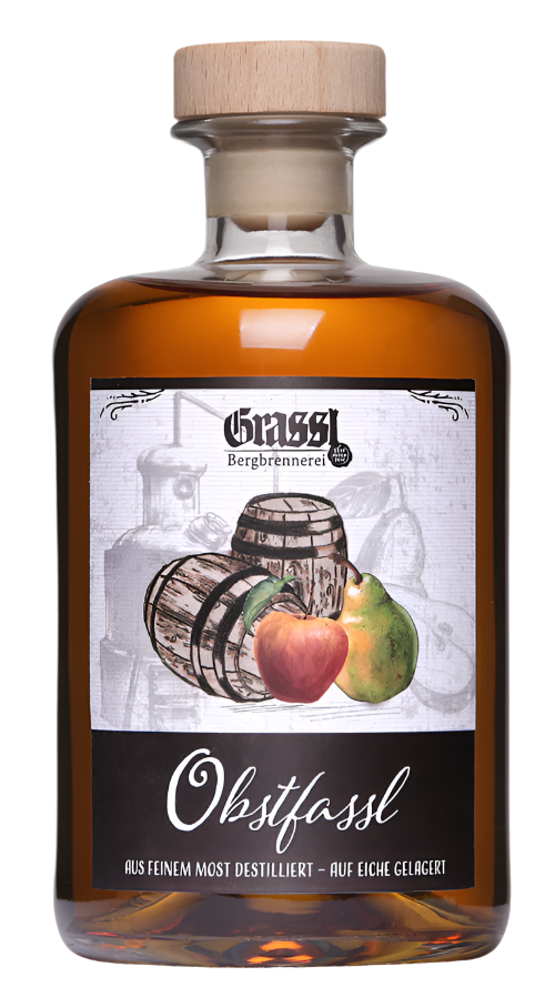Eine Flasche Obstfassl 0,5 Liter.