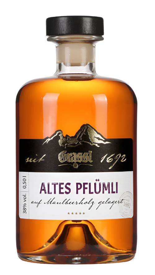 Altes Pflümli in der 0,5 Liter Flasche